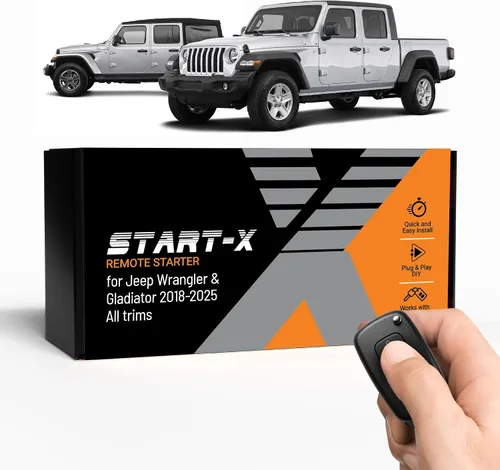 Start-X Kit de arranque remoto para vehículos Jeep Wrangler JL y Gladiator JT (2018, 2019, 2020, 2021, 2022, 2023, 2024, 2025) (NO 4xe) con