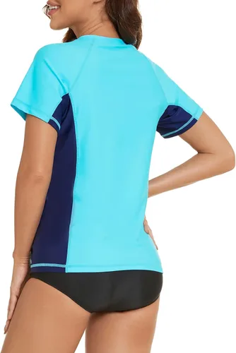 Miniatura 3 de Tournesol Women's Rash Guard Short Sleeve Swimsuit Swim Shirt UV Swimwear Tee Bathing Suit Tops only v Neck UPF50+