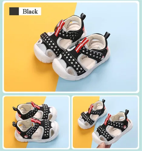 Miniatura 3 de Sandalias de verano para niños pequeños, sandalias deportivas para niños, puntera cerrada, correa atlética, zapatos de agua para playa