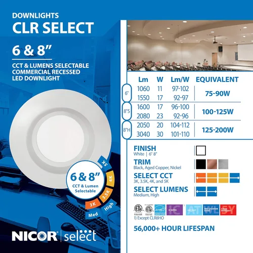 Miniatura 12 de CLR-Select - Kit de downlight LED comercial blanco de 6 pulgadas