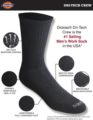 Miniatura 2 de Dickies Men's Dri-tech Moisture Control Crew Socks Multipack