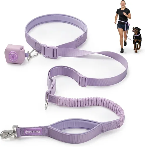 Miniatura 9 de Spark Paws - Correa de perro manos libres, correa elástica para la cintura que absorbe los golpes para correr, clip para cinturón de seguridad