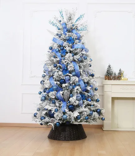 Miniatura 6 de 20 piezas Adornos de bola de Navidad azul marino irrompibles de plástico para árbol de Navidad, decoraciones para fiesta de Navidad, oficina