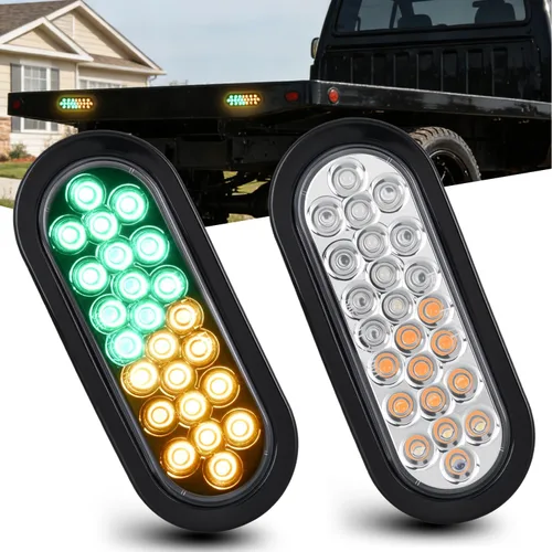 Miniatura 19 de Nilight Luz trasera ovalada de 6 pulgadas, 4 unidades, color rojo, 24 luces LED de parada de freno y giro con ojales de montaje empotrado, 4 luces