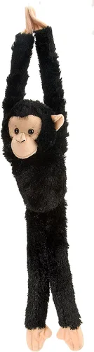 Wild Republic - Peluche de chimpancé, mono de peluche, juguete de peluche, regalos para niños, colgante de 20 pulgadas, negro