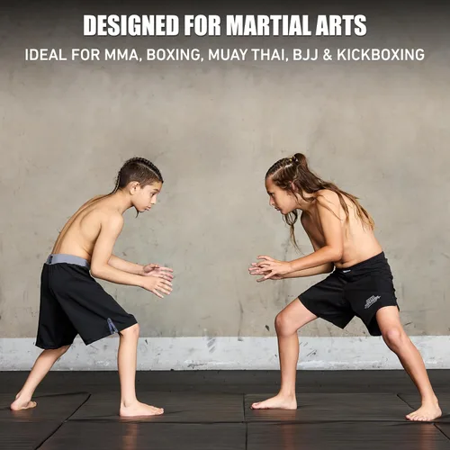 Miniatura 4 de Elite Sports Pantalones cortos de entrenamiento para niños MMA BJJ No GI UFC, pantalones cortos deportivos para niños y niñas, pantalones cortos