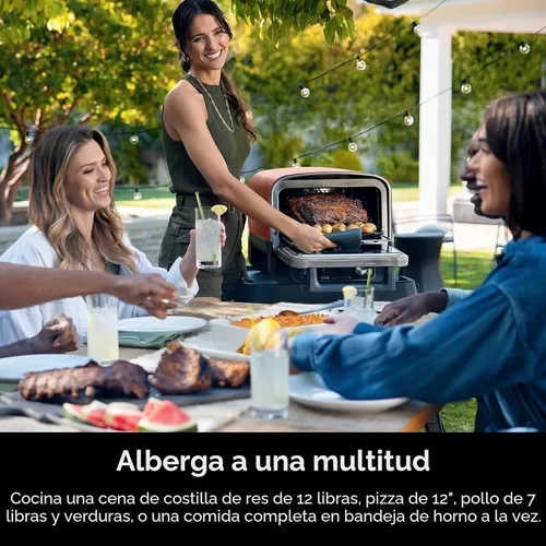 Miniatura 9 de Horno de pizza de leña al aire libre Ninja, asador eléctrico portátil 8 en 1, calienta hasta 700°F, 5 configuraciones de pizza artesanal, caja