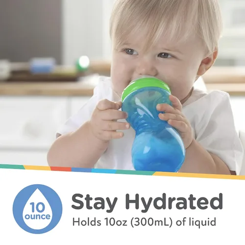 Miniatura 5 de Nuby Clik-It - Vaso para sorber de fácil agarre sin derrames y boquilla suave para niños, paquete de 3, 10 onzas, 6 meses en adelante