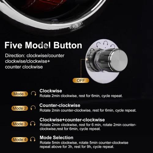 Miniatura 4 de DUKWIN - Enrolladora de reloj para relojes automáticos con pantalla táctil LCD, caja automática con control remoto para relojes 346912