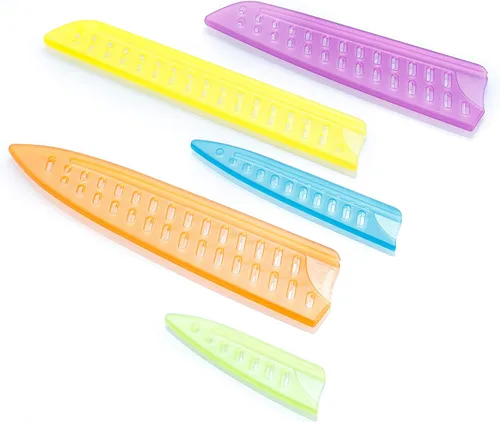 Miniatura 7 de Glad Juego de cuchillos para cocina – Cuchillos de chef de acero inoxidable con vainas Cuchillas de colores afilados con asas antideslizantes