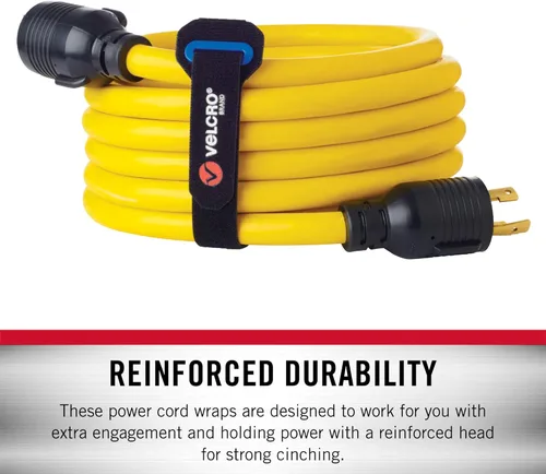 Miniatura 4 de VELCRO Brand Envolturas para cables de alimentación Correas resistentes para cables de extensión, organización de garaje o caravana Ojales