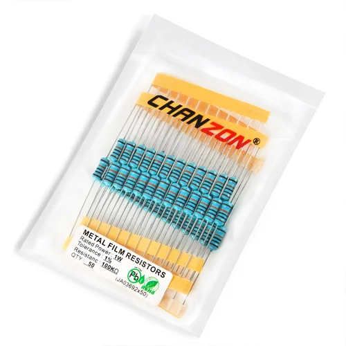 Miniatura 22 de Chanzon 50 piezas 1 W 10 Ω ohm Resistencia de película metálica fija de tolerancia 0.01 ±1% 10R MF Resistencias de agujero pasante con limitación