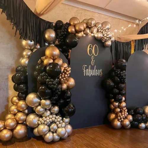 Miniatura 6 de DECGOL Globo negro de 100 globos de látex negros de diferentes tamaños de 18, 12, 10 y 5 pulgadas, kit de globos de fiesta para arco de globos