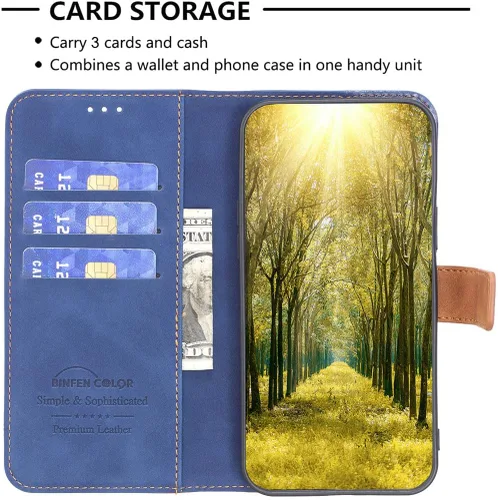 Miniatura 3 de jioeuinly Kalley Black 3 - Funda compatible con Kalley Black 3 Phone Case Cover Flip Stand Cover PU Leather BF11 Funda tipo cartera azul