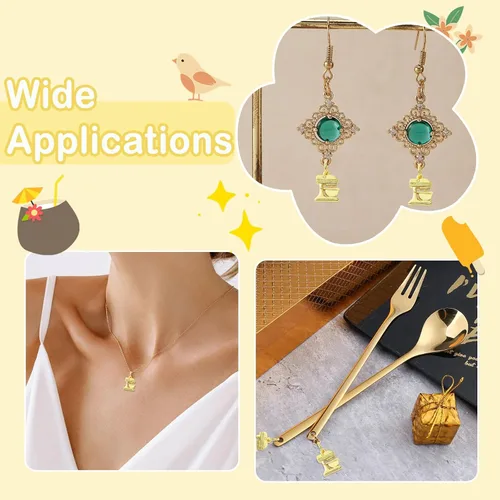 Miniatura 7 de Stiesy Dijes de latón dorado para hacer joyas, colgantes a granel para collares, pulseras, aretes, manualidades, Vidrio, Sin piedra preciosa