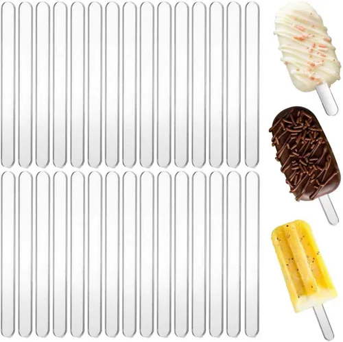 Miniatura 7 de Palitos acrílicos de 4.5 pulgadas, 50 palitos de helado de espejo reutilizables, palitos de hielo dorados para fiestas, festivales y bricolaje