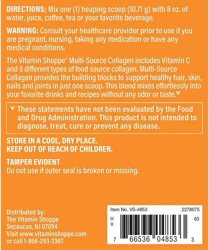 Miniatura 3 de The Vitamin Shoppe Colágeno: elasticidad de la piel, salud de las articulaciones y apoyo para el cabello, colágeno hidrolizado