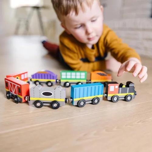 Miniatura 2 de Melissa & Doug – Tren de madera, vagones de tren