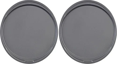 Miniatura 7 de GoodCook Conjunto de 2 bandejas para pizza personales antiadherentes de acero de 10", gris