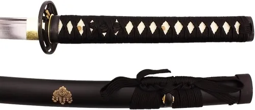 Miniatura 4 de MAKOTO Espada samurái negra de Katana afilada hecha a mano de 40 pulgadas