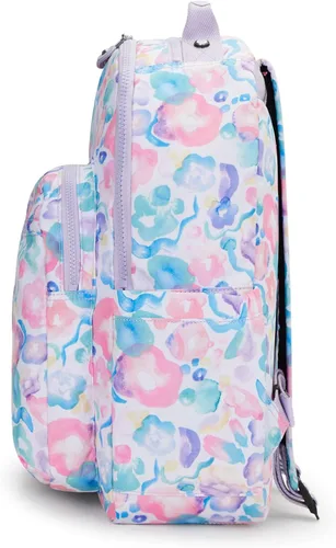 Miniatura 5 de Kipling Seoul - Mochila grande metálica para portátil de 15 pulgadas, Agua (Aqua Flowers)