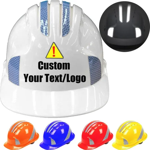 Miniatura 15 de Sombreros duros personalizados al por mayor con logotipo, certificado OSHA/ANSI, ala completa ventilada (trinquete de 4 puntos) para pedidos a