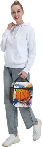 Miniatura 8 de Lonchera de baloncesto con aislamiento térmico para niños, niñas, niños, lonchera Bento reutilizable para niños, mujeres y hombres, bolsa