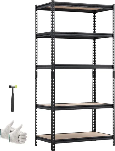 Miniatura 13 de VEVOR Storage Shelves, 5-Tier Adjustable, 2000 lbs Capacity, Heavy Duty Garage Storage Shelving Unit, Metal Utility Rack Shelf, for Kitchen Pantry