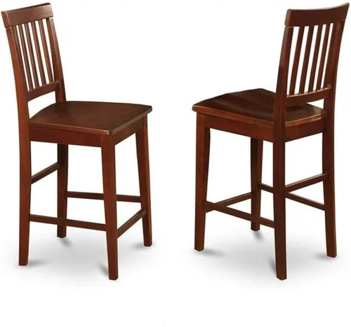 Miniatura 4 de East West Furniture EDVN5-MAH-W - Juego de mesa de comedor de 5 piezas de altura para mostrador de cocina, incluye una mesa redonda de pub