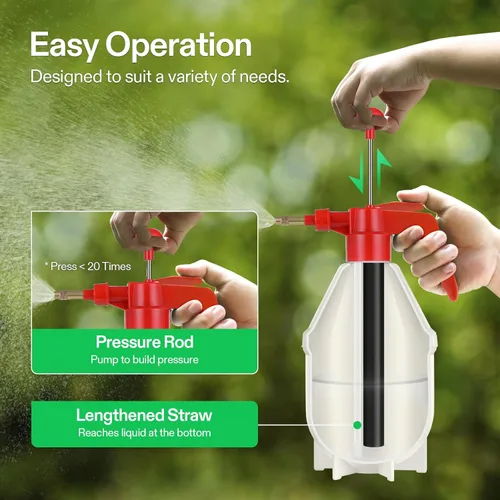 Miniatura 3 de VIVOSUN Pulverizador de bomba de 27 onzas, botella rociadora de agua de mano para jardín con boquilla de latón ajustable, para rociar plantas, Rojo