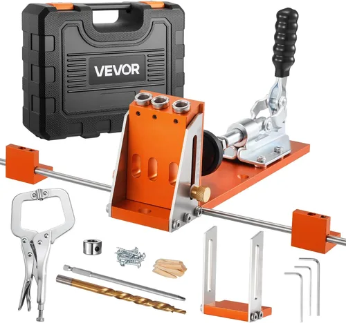 Miniatura 10 de VEVOR Kit de Plantilla de Agujero de Bolsillo, Ajustable de 0.47 a 1.89 pulgadas, Sistema de Plantilla para Agujeros de Bolsillo con Taladro