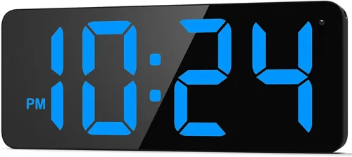Reloj de Pared Digital LED con Pantalla Grande, Dígitos Grandes, Brillo Automático, Formato de 12/24 Horas, Moderno Reloj de Pared Eléctrico Pequeño