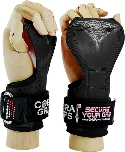 Miniatura 29 de Cobra Grips Weight Lifting Gloves with Adjustable Neoprene Padded Wrist Wraps - Heavy Duty Alternative to Power Lifting Hooks for Deadlifts