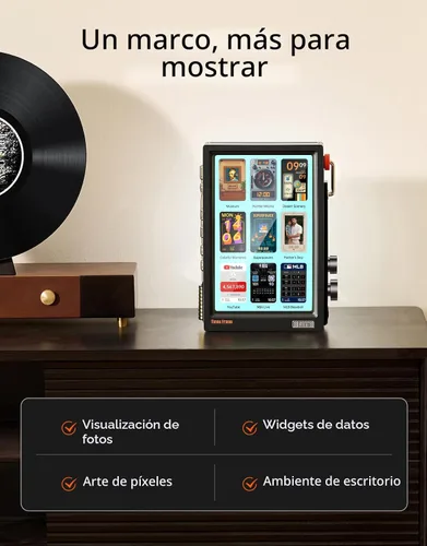Miniatura 3 de Divoom TimesFrame - Marco de fotos digital WiFi 6 de 10.1 pulgadas y pantalla de escritorio inteligente, sin suscripción, 64 GB, envía fotos, videos