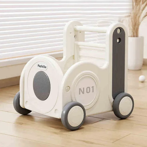 Miniatura 7 de Caja de juguetes de tren para niños, carrito para niños pequeños de 1 a 3 años con ruedas, cordón y asa para montar, caminar, remolcar y almacenar.