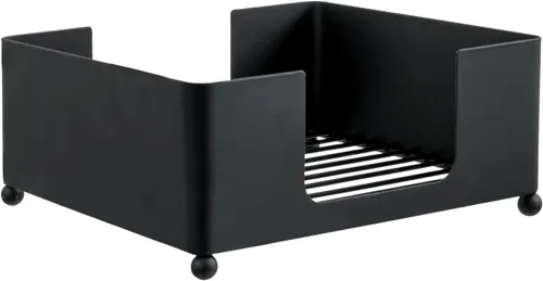 Miniatura 6 de MyGift Servilletero cuadrado de metal negro moderno – Bandeja dispensadora de servilletas de mesa para cocina, mesa de comedor y organización