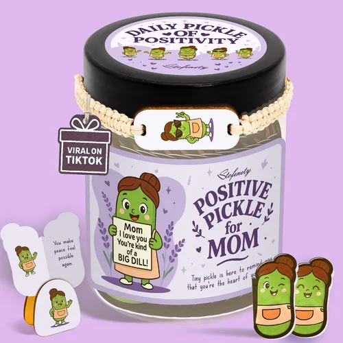 Miniatura 10 de Stofinity Tarro de 60 tarjetas de afirmación de pepinillos positivos – Regalo de aliento, positividad y apoyo emocional para niñas adolescentes