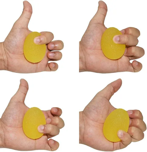 Miniatura 8 de Pelotas de ejercicio de mano, en forma de huevo, 3 resistencias para apretar (suaves, medias, firmes), para entrenamiento de manos, terapia física