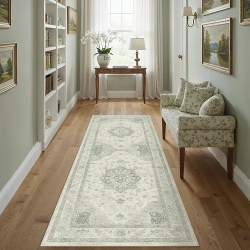 Miniatura 72 de PureCozy - Alfombra de área beige de 8 x 10, lavable, vintage, alfombra para sala de estar, dormitorio, gran alfombra suave retro de pelo bajo
