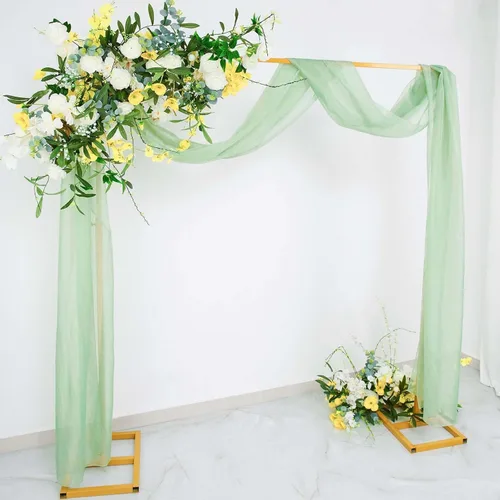 Miniatura 8 de Efavormart - Paneles de cortina de organza transparente verde salvia de 18 pies, cenefa para ventana, arco de boda, tela drapeada para mesa