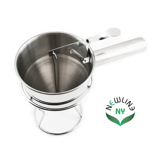 Miniatura 6 de Dispensador de embudo para hornear de acero inoxidable con soporte para panqueques Takoyaki, pasteles, pasteles, postres