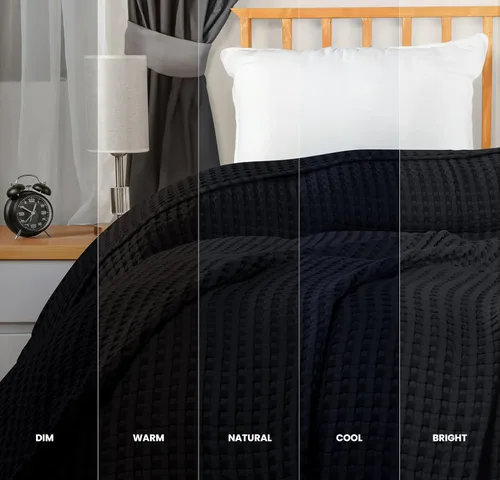 Miniatura 5 de Utopia Bedding - Cobija de punto 100% algodón, transpirable, ligera y suave, tamaño Queen, 300 GSM, para todas las estaciones, color negro
