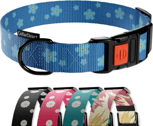 Miniatura 56 de CollarDirect Collar reflectante para perro o cachorro pequeño, mediano y grande con hebilla de liberación rápida, para machos y hembras, nailon Rojo