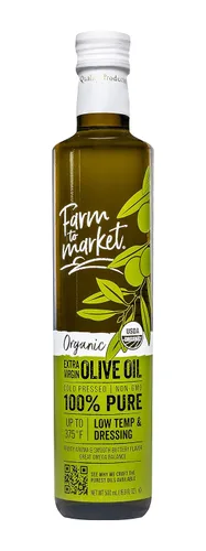 Miniatura 5 de Farm To Market Aceite de oliva virgen extra 100% puro orgánico y sin OMG, prensado en frío, saludable, sin químicos cargado con antioxidantes