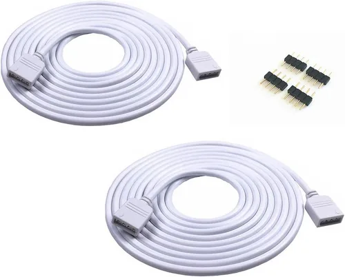 Cable de extensión de 16.4 pies de 4 colores RGB, tira de led, cable de extensión conector, conector led de 4 clavijas para tira de luces les RGB