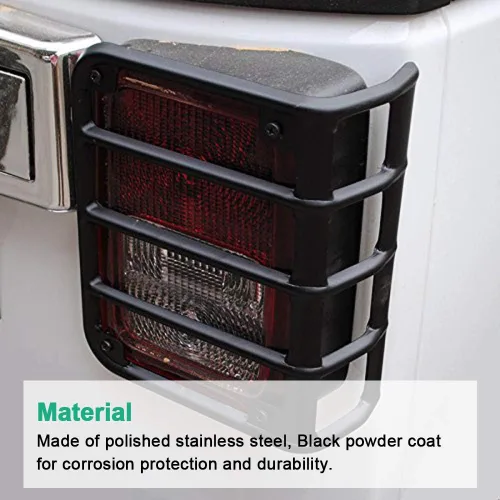 Miniatura 2 de Cubierta de luz trasera compatible con protectores de luz trasera de Jeep JK Wrangler 2007-2017, cubierta de luces, protector de luz trasera JK
