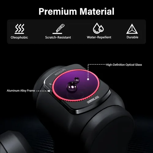 Miniatura 5 de STARTRC Juego de filtros NDPL para DJI Osmo Pocket 4/3 Creator Combo Accesorios – Paquete de 4 ND/PL16, ND/PL 32, ND/PL 64, ND/PL256 (magnético)