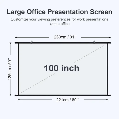 Miniatura 4 de Pantalla de proyección portátil de 100 pulgadas, pantalla de cine para interiores con pantallas de proyector para exteriores Full HD 16:9 4K Full