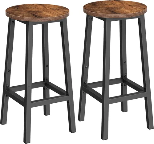 Miniatura 11 de VASAGLE Juego de 2 taburetes de bar, taburetes de altura de mostrador, sillas de bar con reposapiés, taburetes de desayuno de cocina de 23.6