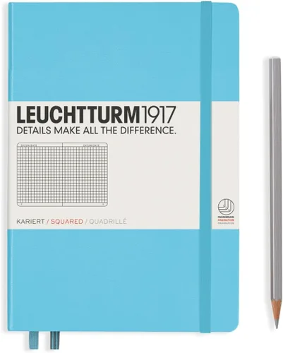 Miniatura 140 de LEUCHTTURM1917 - Cuaderno de tapa dura mediano A5 con 251 páginas numeradas para escritura y diario (verde menta, con puntos)